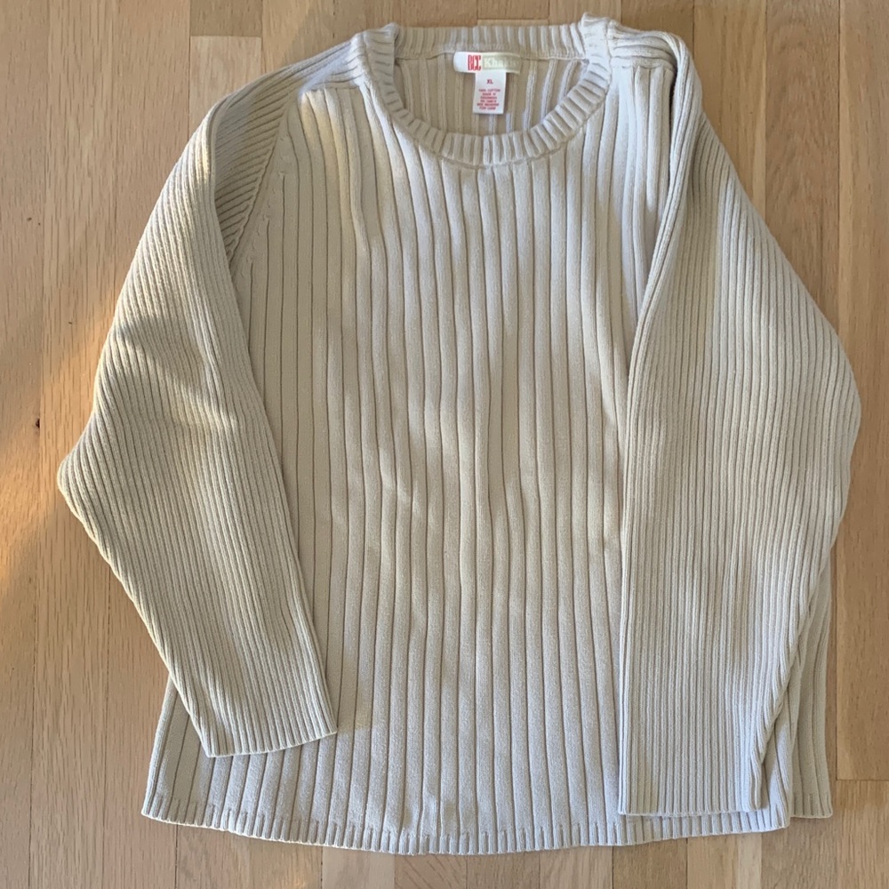 BCC Khakis Men’s Ribbed Cream Sweater - Picture 2 of 5